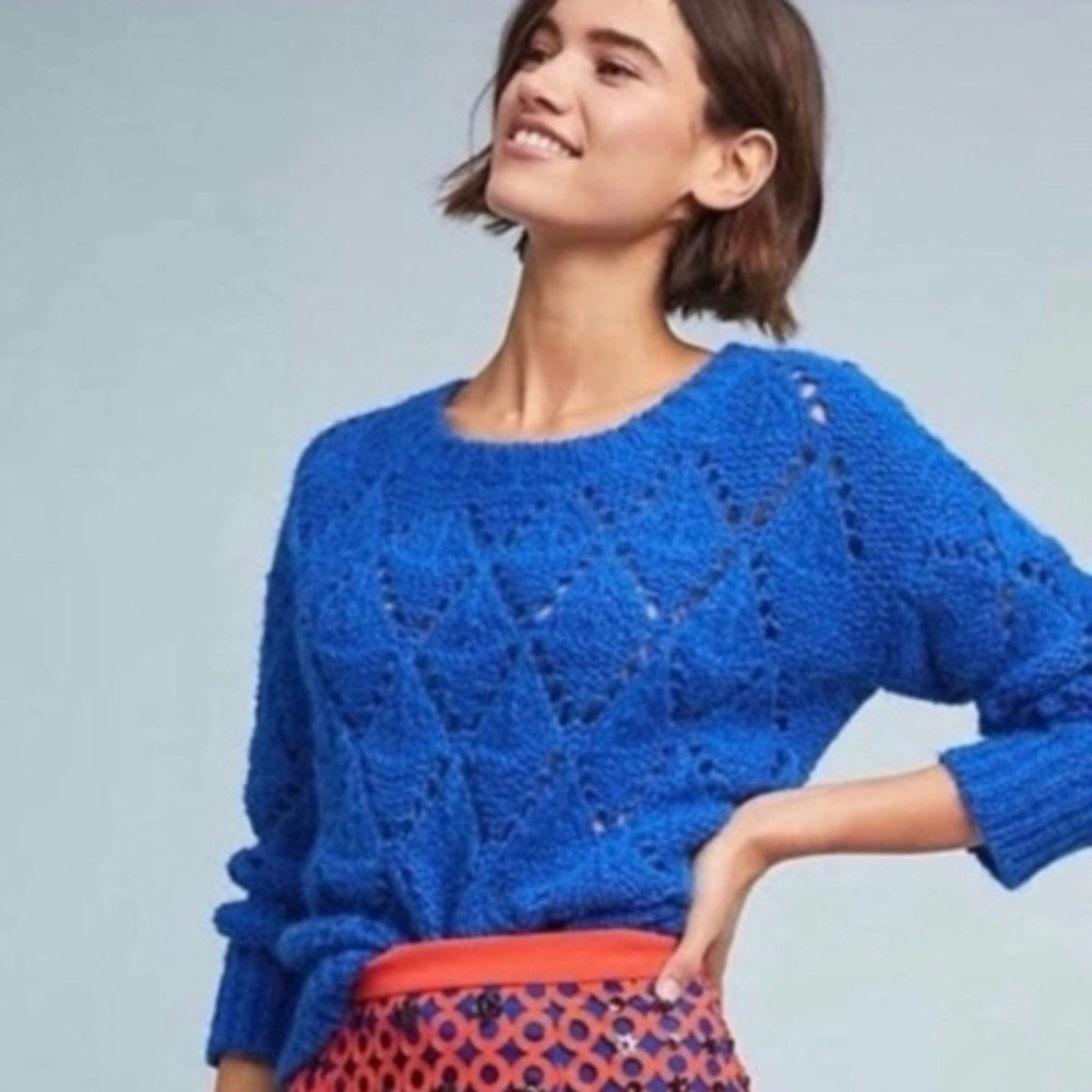 Anthropologie Moon River Blue  Sweater